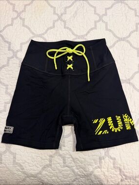 Zumba Fitness Happy Laced Up Waistband Biker Shorts